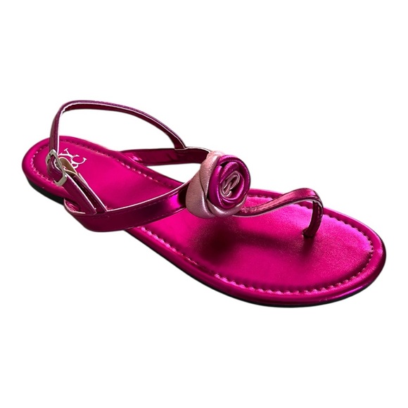 New York and Company Rosette T-Strap Flat Sandal, 11 - Picture 7 of 12